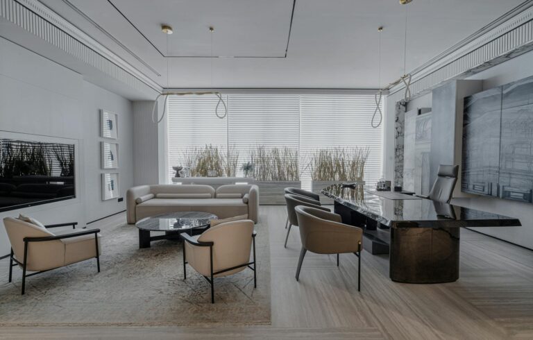 Modern sales gallery showroom interior — Malaysia property developer